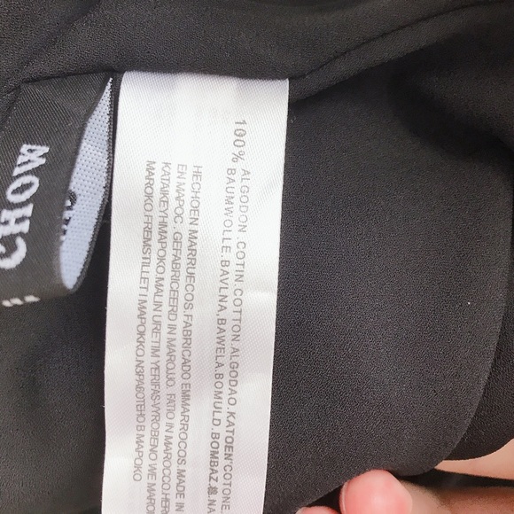 Grace Chow Black Star Patterned Wrap Crop Top - S - Picture 7 of 7